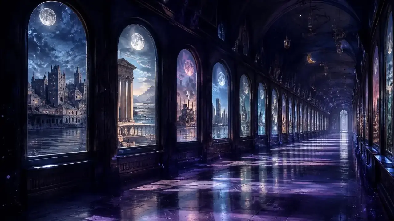 时空剧场 - 时空剧场 时空剧场页面主视觉:月光下的时空奇幻场景
